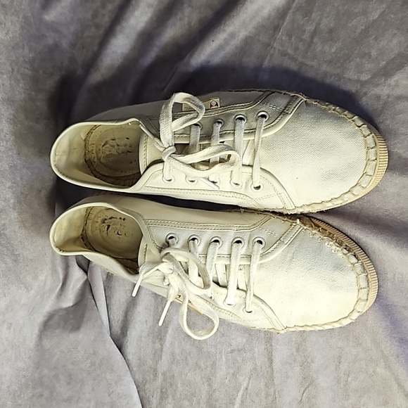 Gucci White Cream Ivory Leather Trim Canvas Espadrille Sneaker Shoe Sz. 38.5 - Picture 3 of 8